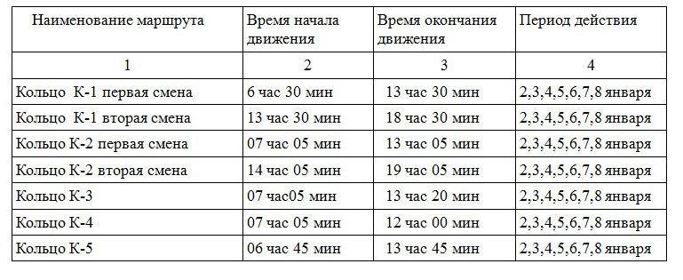 Расписание